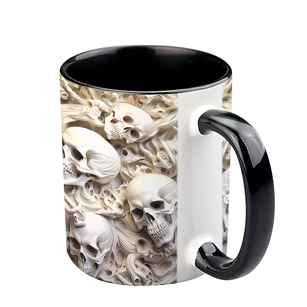 Weißer Totenkopf – Personalisierte Tasse mit Totenkopf-Akzent