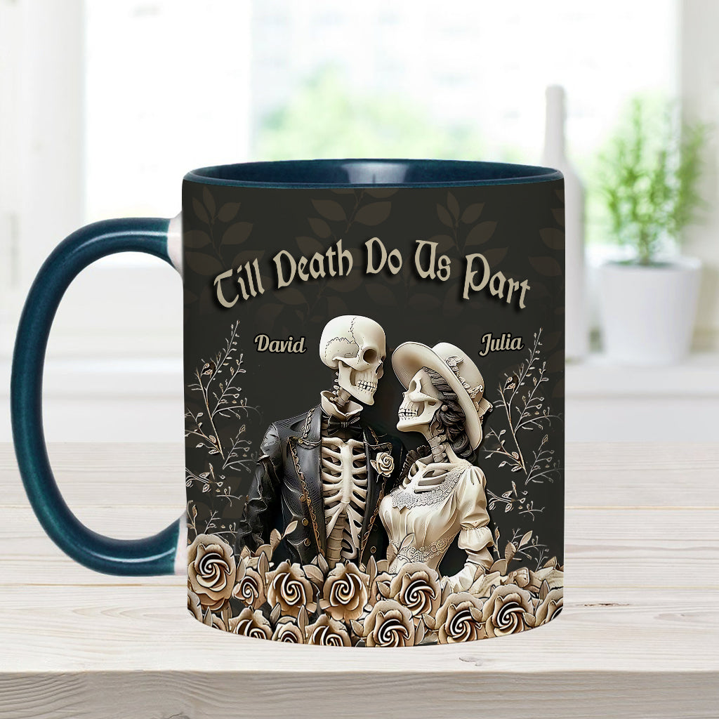 Bis dass der Tod uns scheidet – Personalisierte Tasse für Paare
