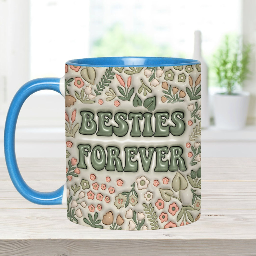 Besties Forever Floral - Personalisierte Bestie-Tasse