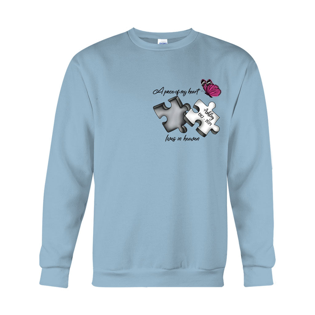 Immer in meinen Gedanken, für immer in meinem Herzen – personalisiertes Gedenk-T-Shirt und Hoodie