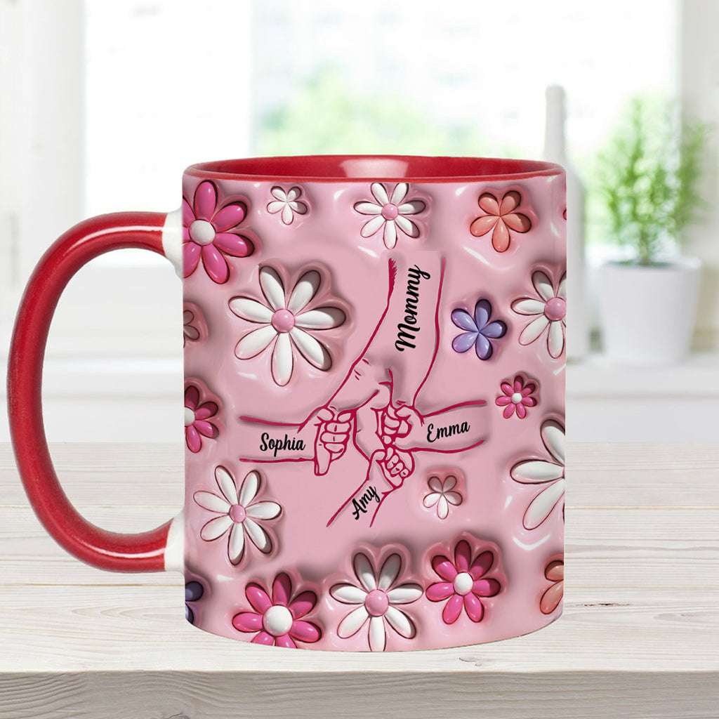 Händchenhalten - Personalisierte Tasse mit Mutter-Akzent