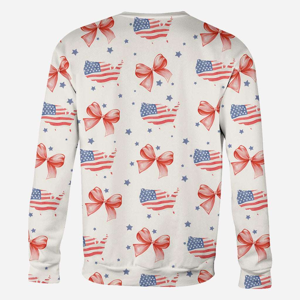 Coquette American Girl - Personalized Independence Day/ 4th of July All Over Shirt