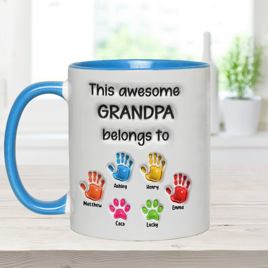 This Daddy Belongs to - Personalized Father Accent Mug