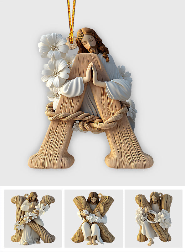 Stechpalmen-Buchstabenornament – ​​Personalisierter christlicher Schmuck