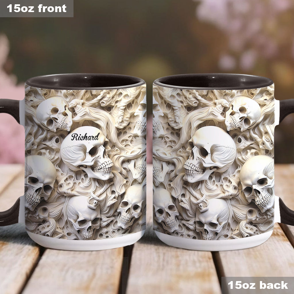 Weißer Totenkopf – Personalisierte Tasse mit Totenkopf-Akzent