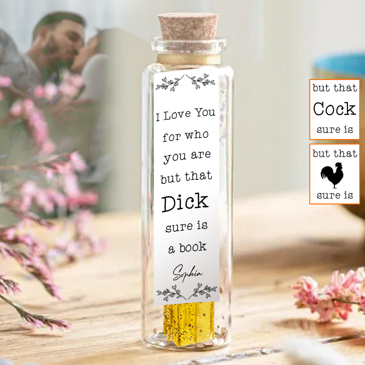 Ich liebe dich, so wie du bist – Personalisierte Mini-Flaschenanhänger für Paare