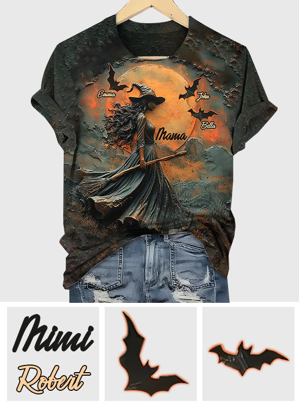 Fröhliches Halloween – Personalisiertes Mutter-T-Shirt