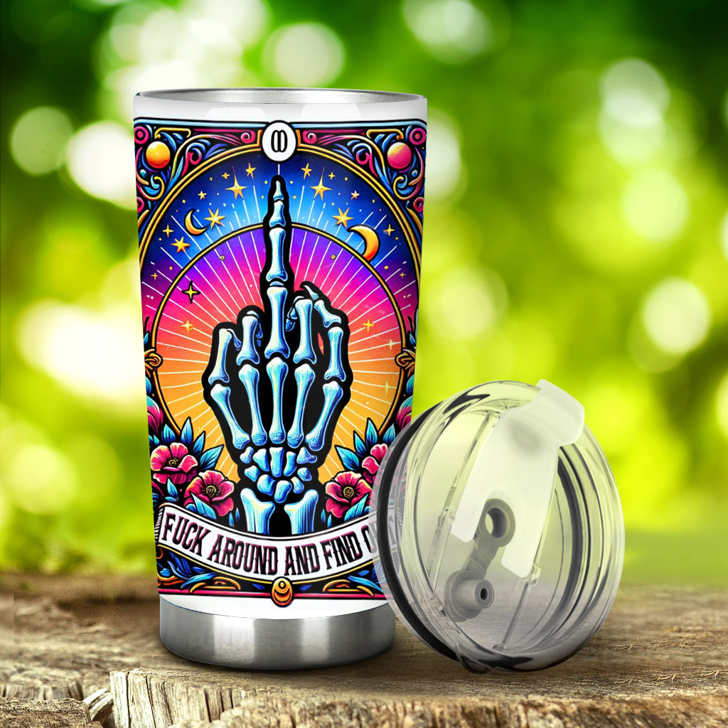 Die Null der Fcks – Lustige Tarotkarte – Personalisierter Totenkopf-Becher