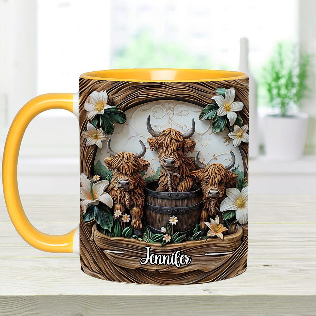 Liebe Hochlandrinder - Personalisierte Tasse