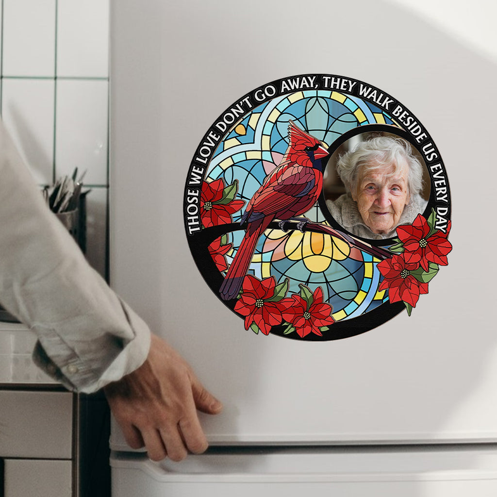 Those We Love Don't Go Away Cardinal - Personalized Memorial Decal Die Cut