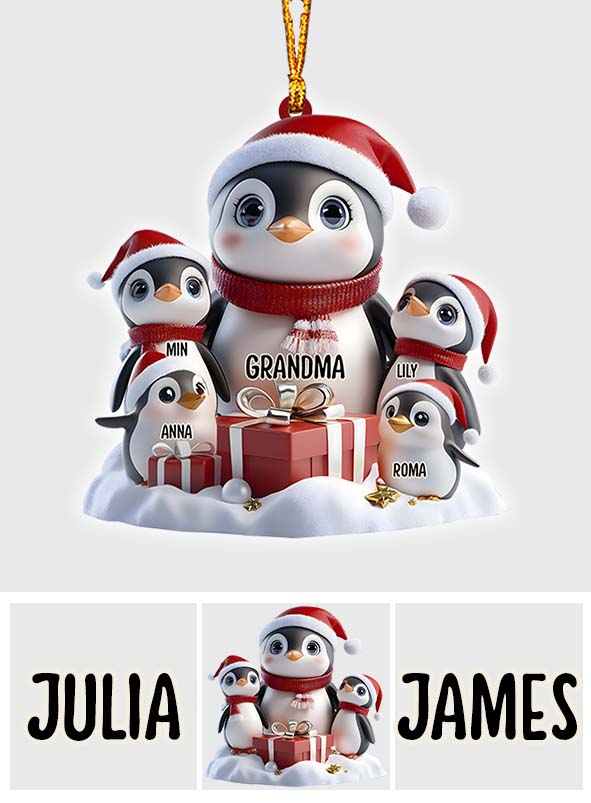 Niedlicher Pinguin-Weihnachtsbaumschmuck – personalisierter Oma-Weihnachtsbaumschmuck