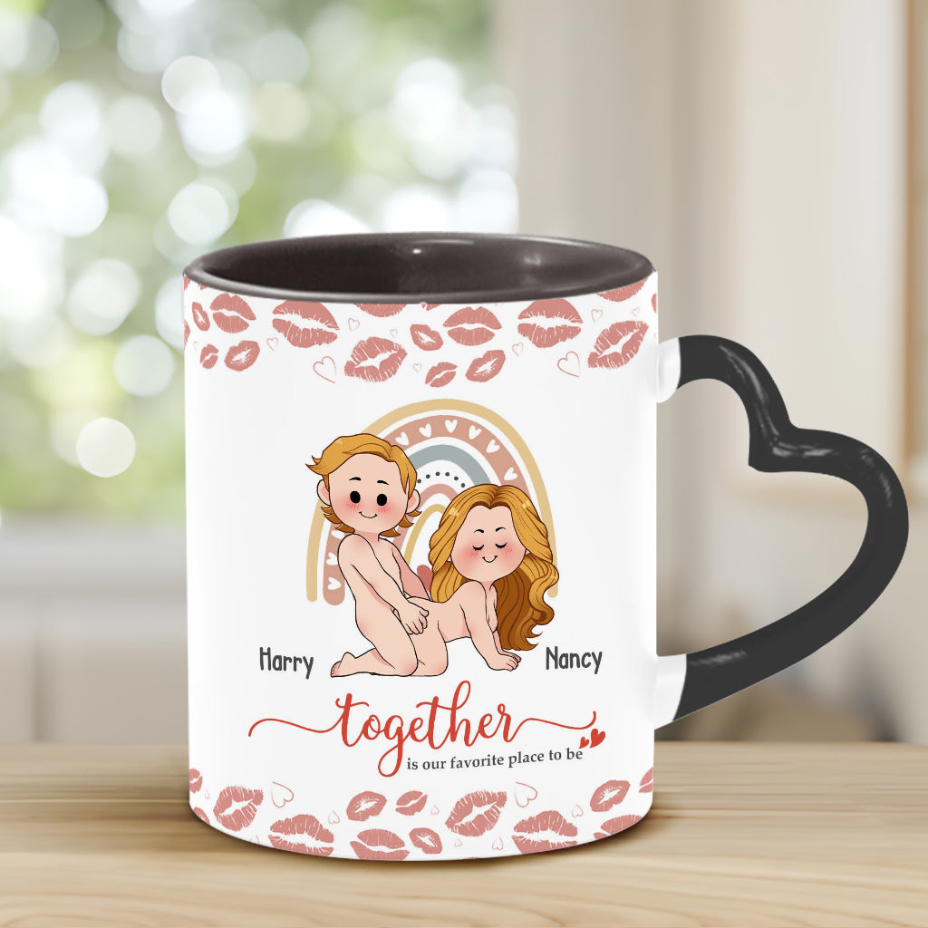 Ich liebe dich – Personalisierte Tasse mit Herzgriff für Paare