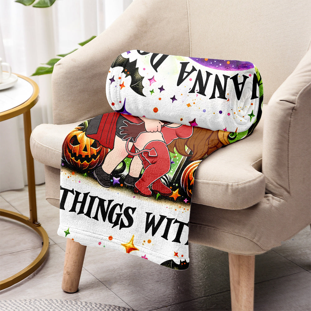 Ich will mit dir schlimme Dinge tun – personalisierte Pärchendecke