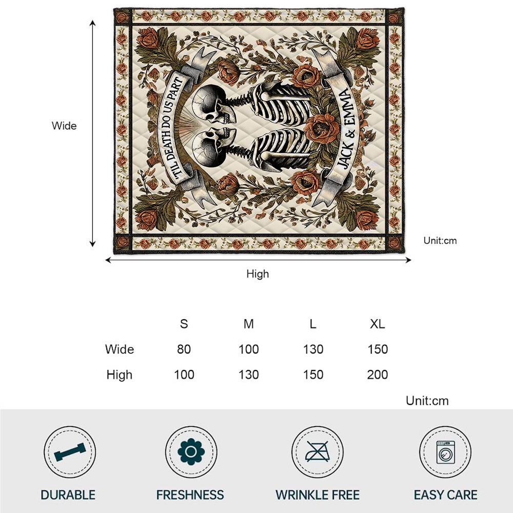 Bis dass der Tod uns scheidet – personalisierte Totenkopfdecke