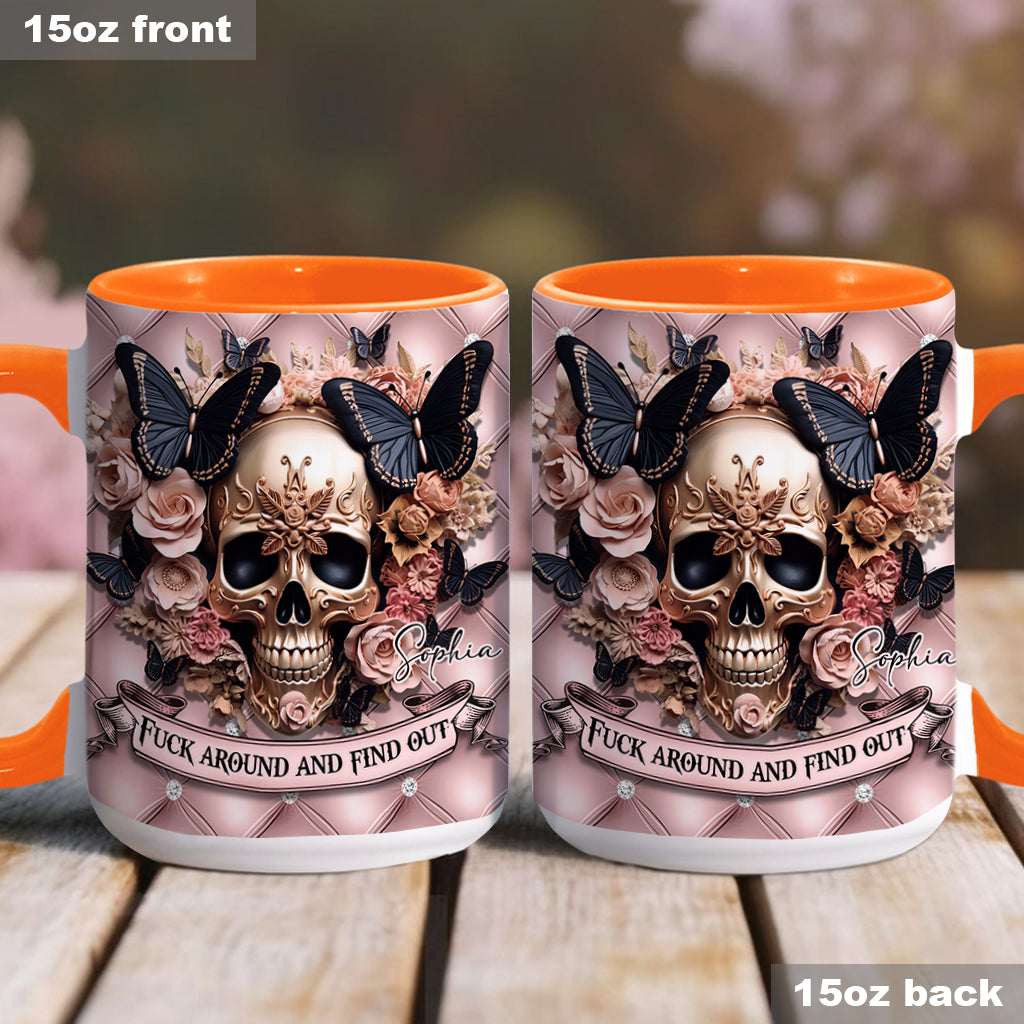 Beautiful Pink Skull - Personalized Skull Accent Mug