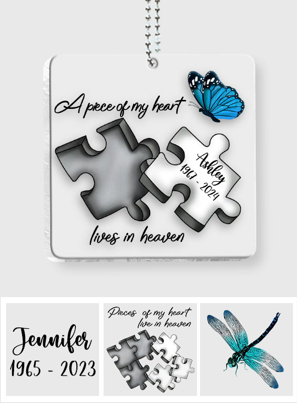 Gedenk-Schmetterling, Libelle, Himmelsfeder – Personalisierter transparenter Gedenk-Autoanhänger