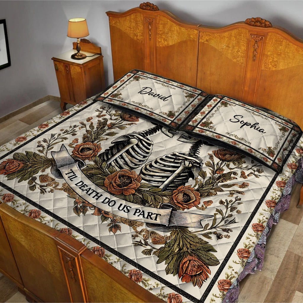 Til Death Do Us Part - Personalized Skull Quilt Set