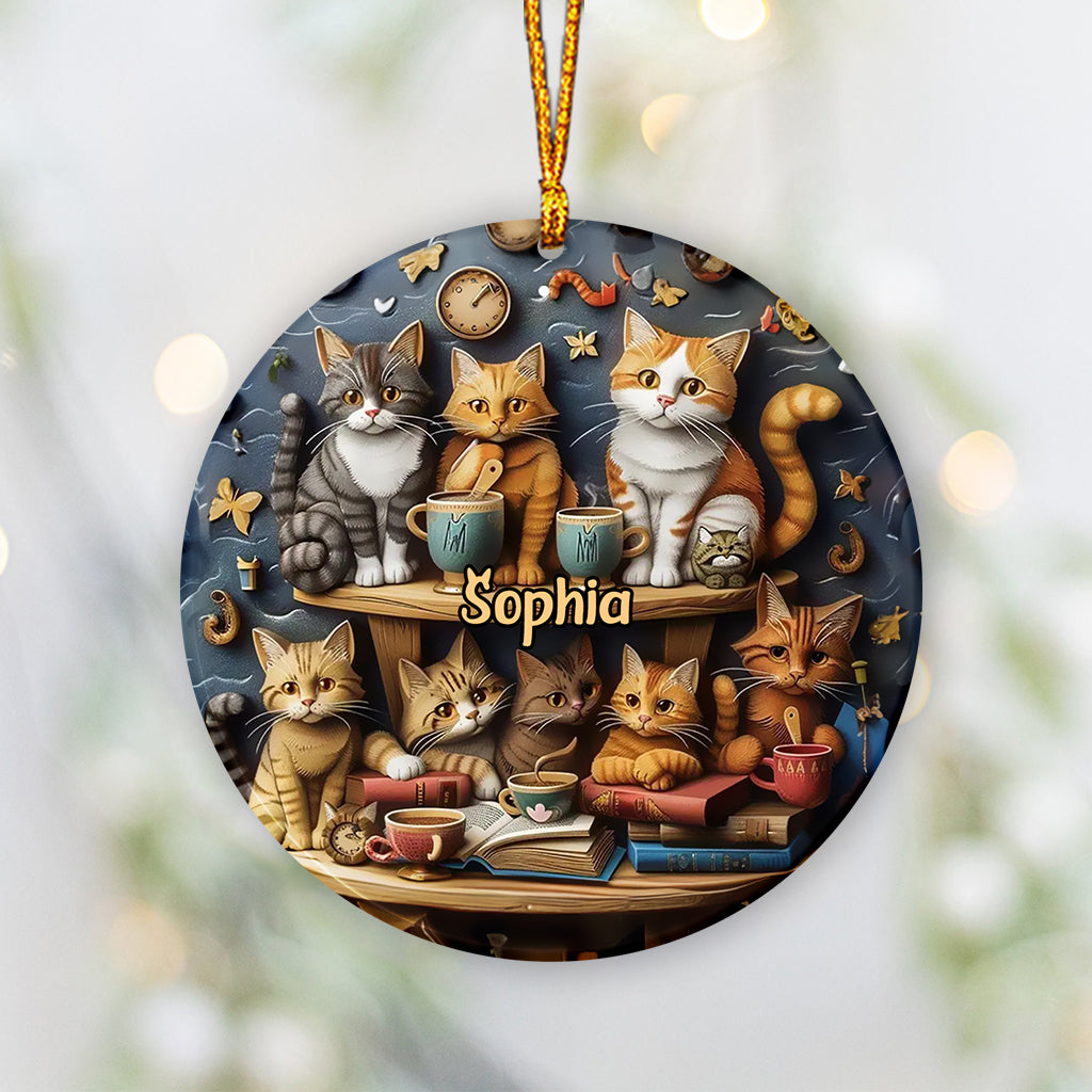 Just Love Books & Cats - Personalized Book Ornament