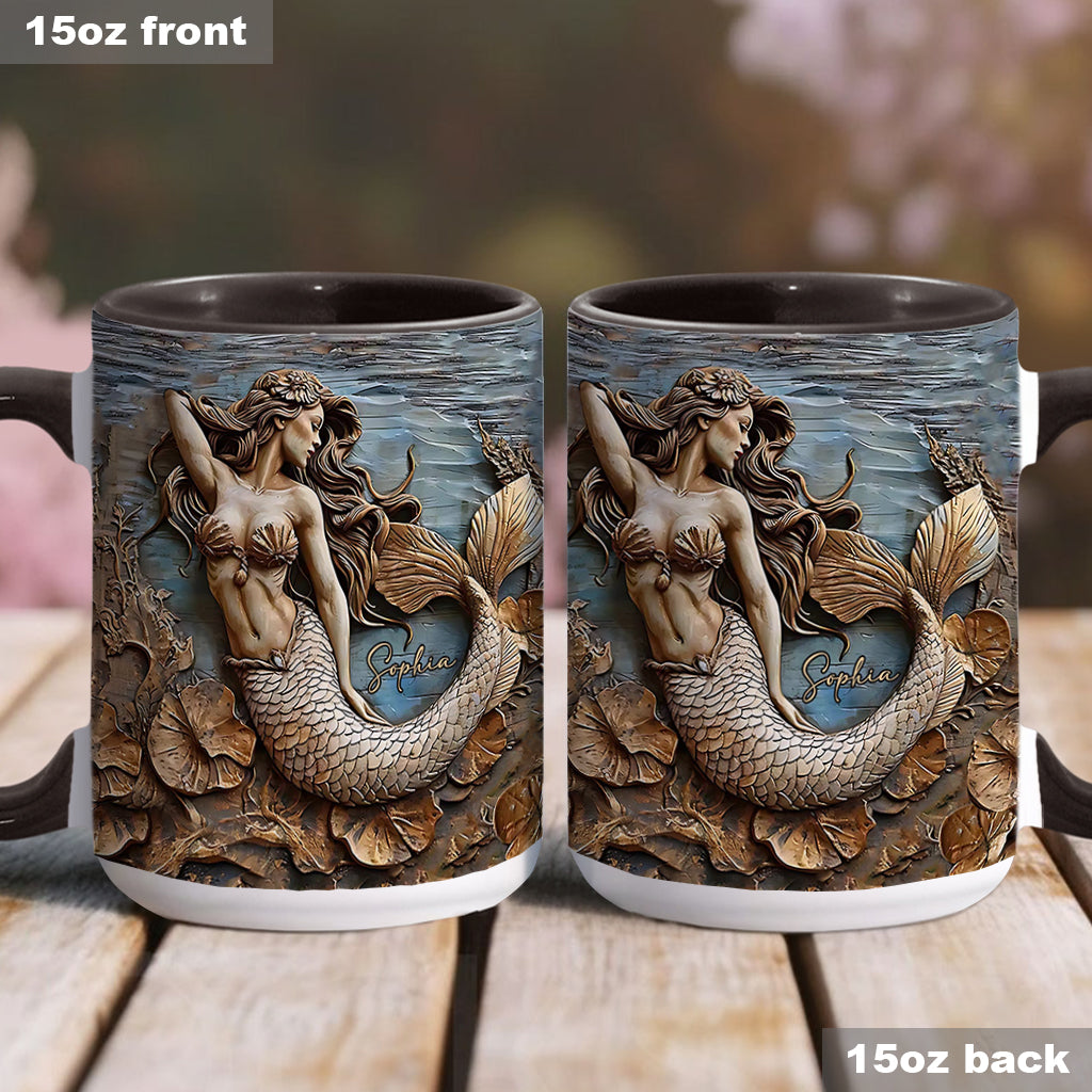 Beautiful Mermaid - Personalized Mermaid Accent Mug