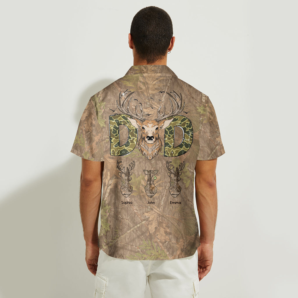 Hunter Dad Deer Hunting - Personalized Hunting Hawaiian Shirt
