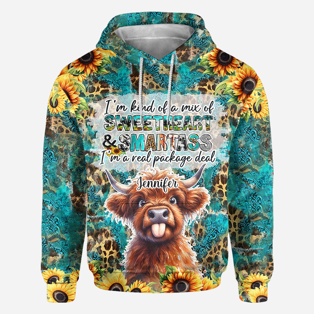 Freches Hochlandrind - Personalisiertes Allover-Shirt