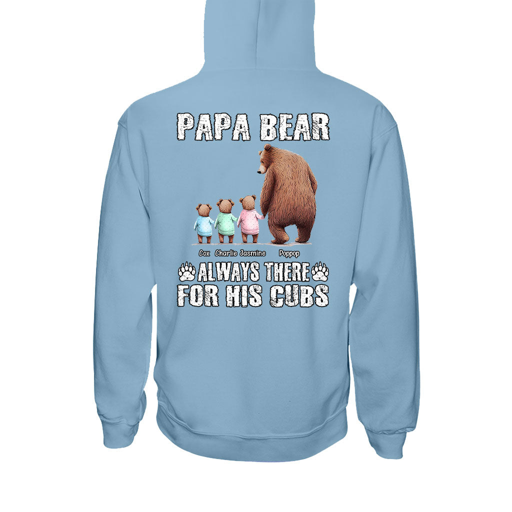 Papa Bär ist immer für seine Jungen da – Personalisiertes Vater-T-Shirt und Hoodie