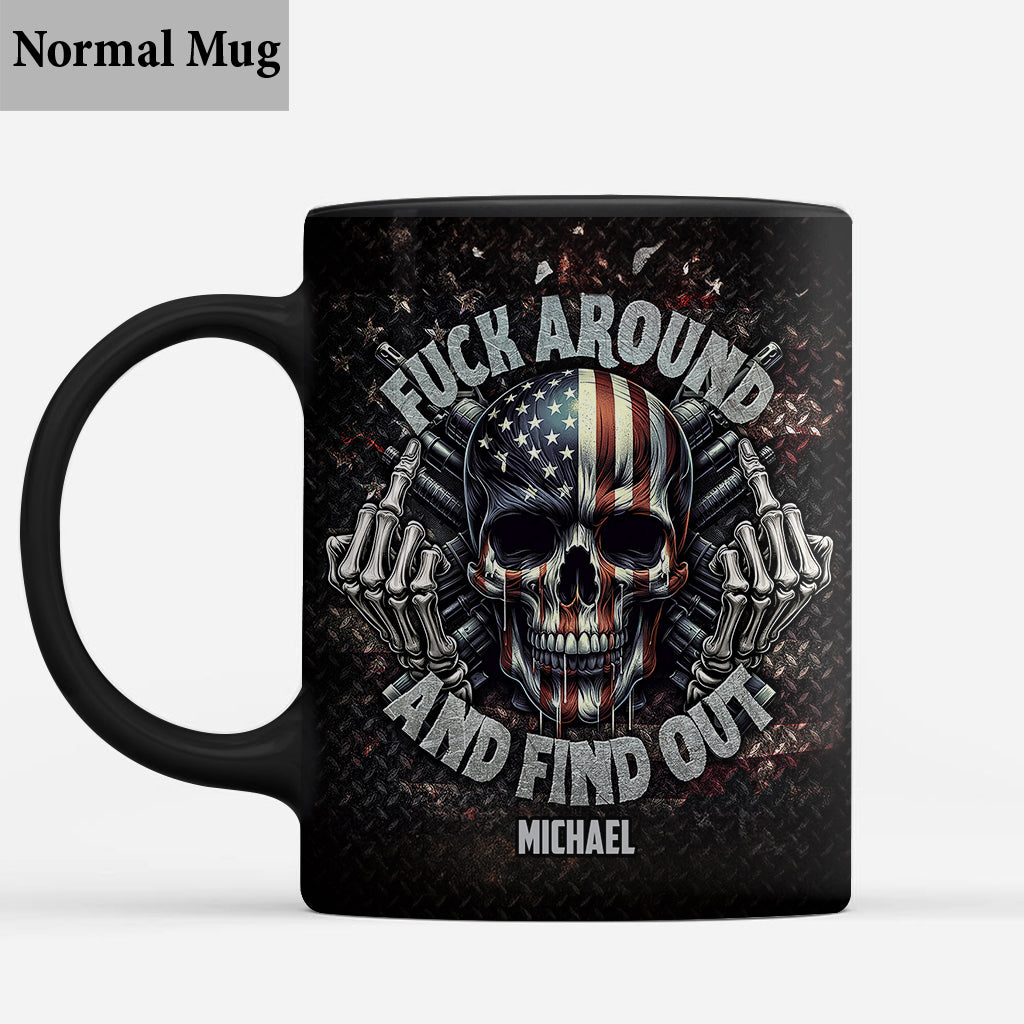 Amerikanische Flagge Skelett - Personalisierte Totenkopf-Tasse