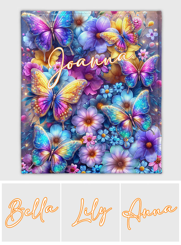 Wunderschöne Schmetterlinge – personalisierte Schmetterlingsdecke