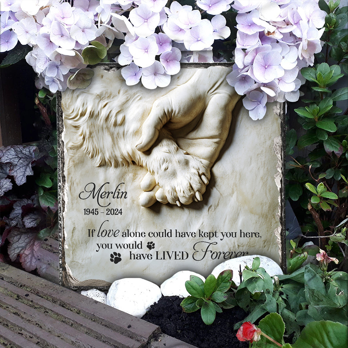 I Hold Youe Paw In My Hand - Personalized Dog Square Shaped Stone