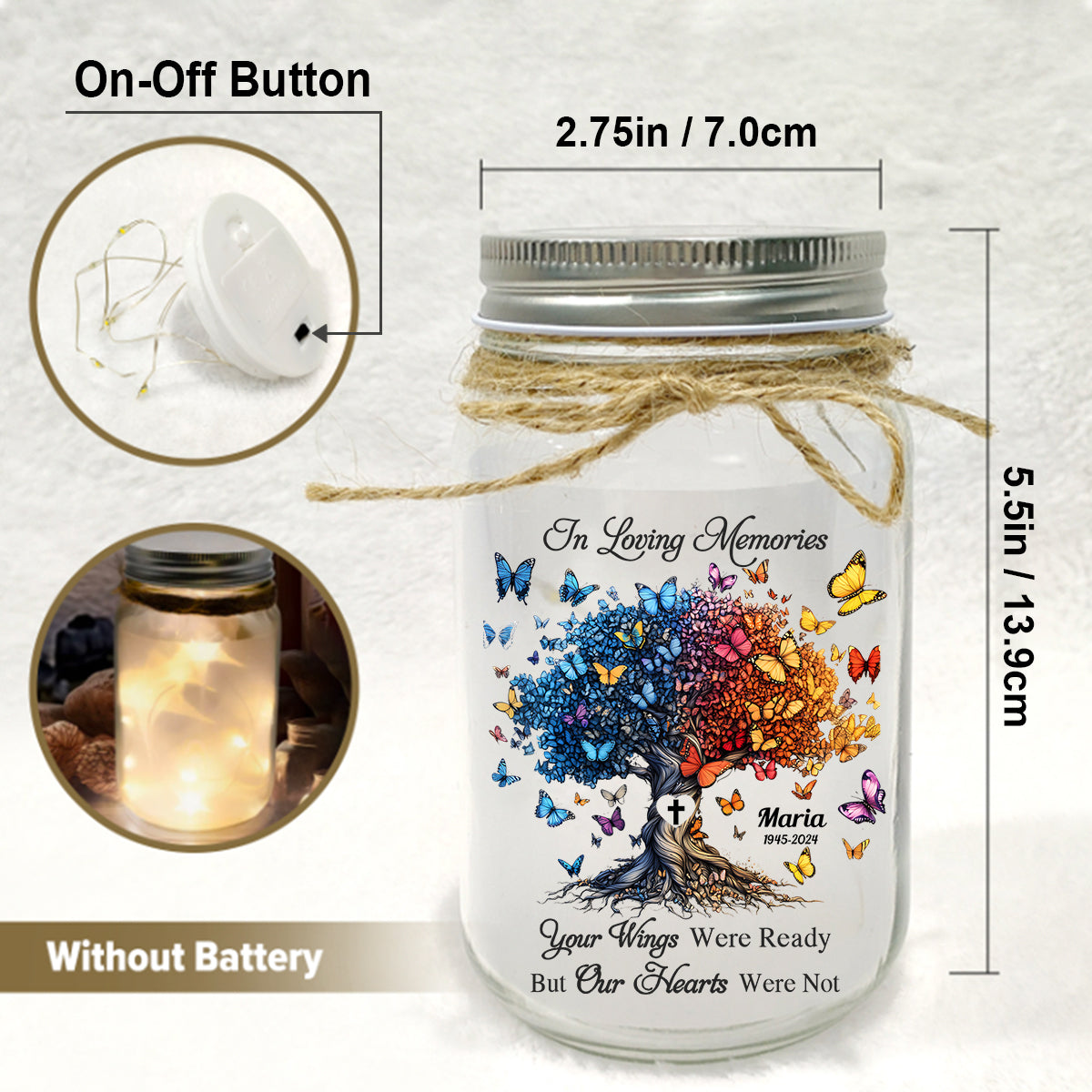 Ich bin immer bei dir – Personalisierte Gedenkleuchte im Einmachglas