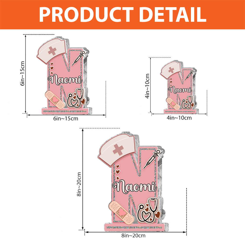 Brief an die Krankenschwester – Personalisierte Acrylplakette in individueller Form für Krankenschwestern