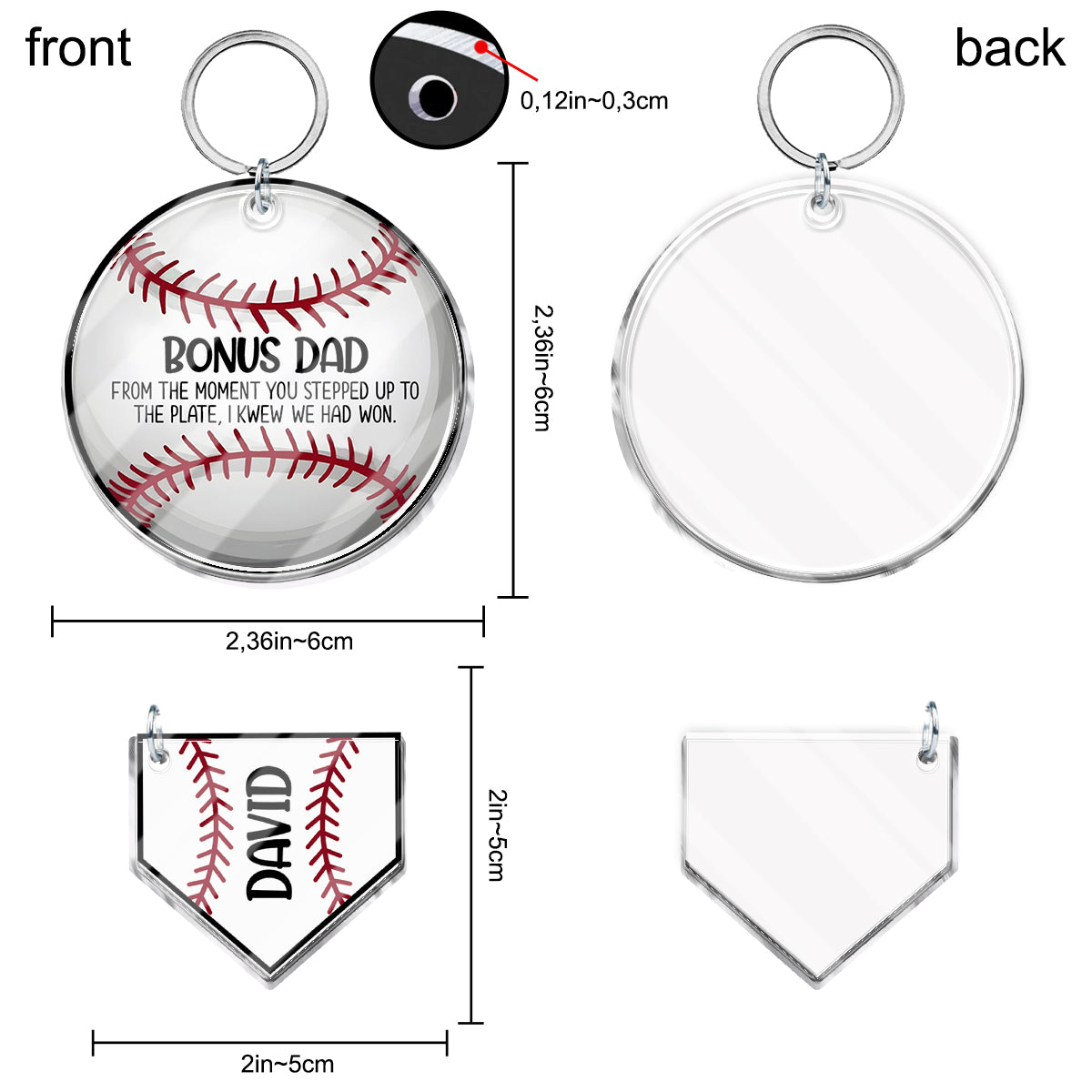 Bonus-Papa – Personalisierter Schlüsselanhänger für Väter mit Anhängern