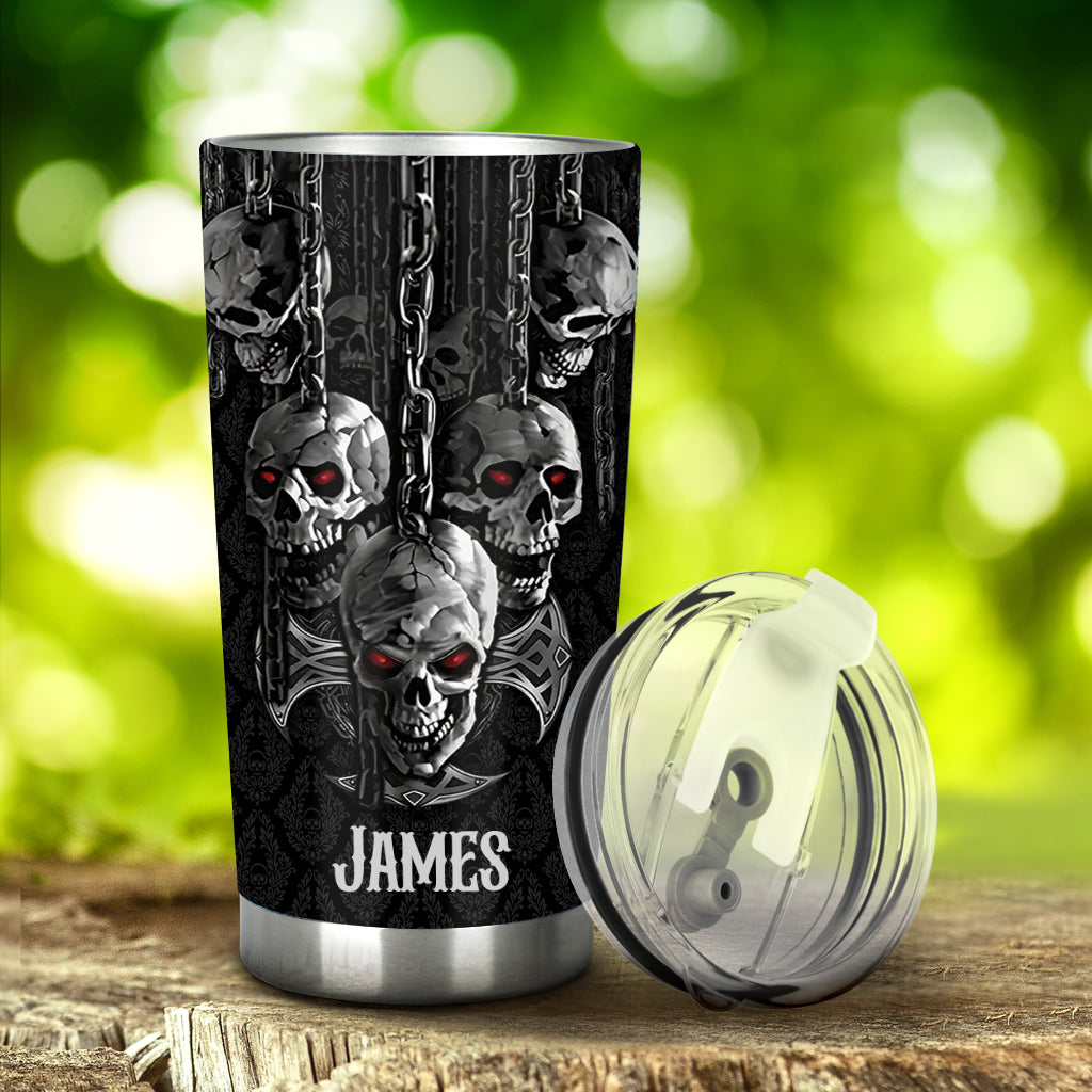 Rauchiges schwarzes Skelett – personalisierter Totenkopf-Becher