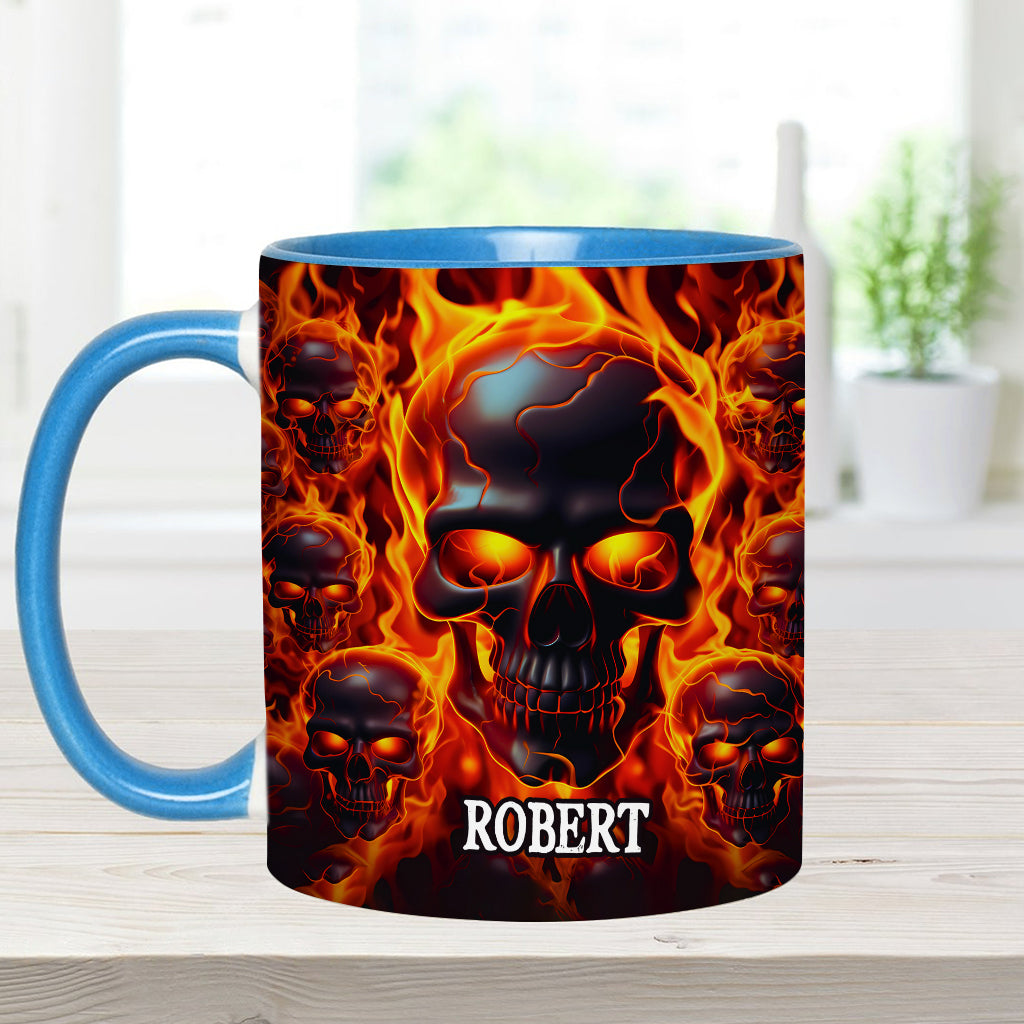 Brennender Totenkopf – Personalisierte Tasse mit Totenkopf-Akzent
