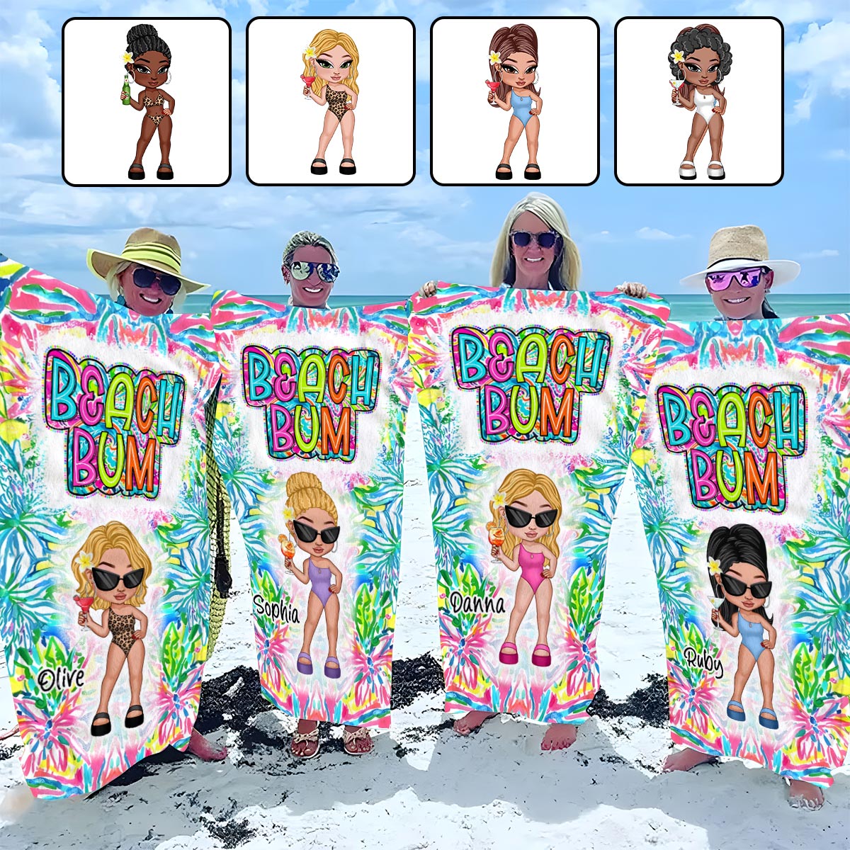 Strandliebhaber - Personalisiertes Strandtuch für Meeresfreunde