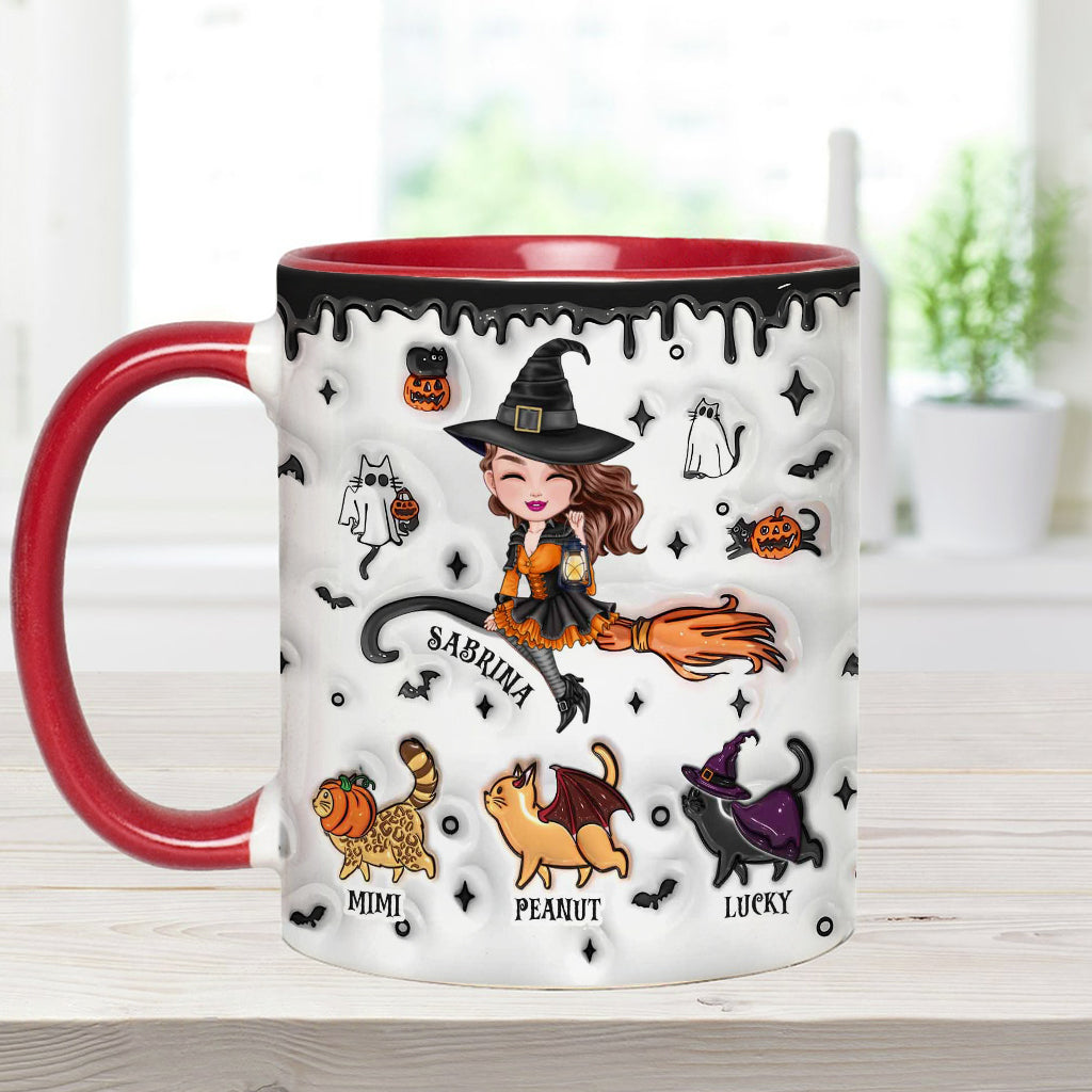 Halloween ist schöner mit einer Katze – Personalisierte Tasse mit Katzenmotiv