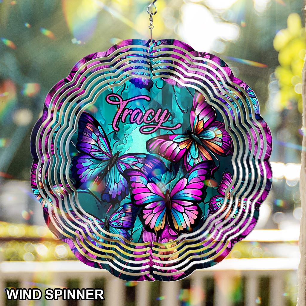 Schmetterling im Wind – Personalisierter Schmetterlings-Windspinner