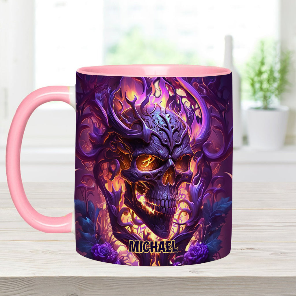 Feuer und Wut – Personalisierte Tasse mit Totenkopf-Akzent