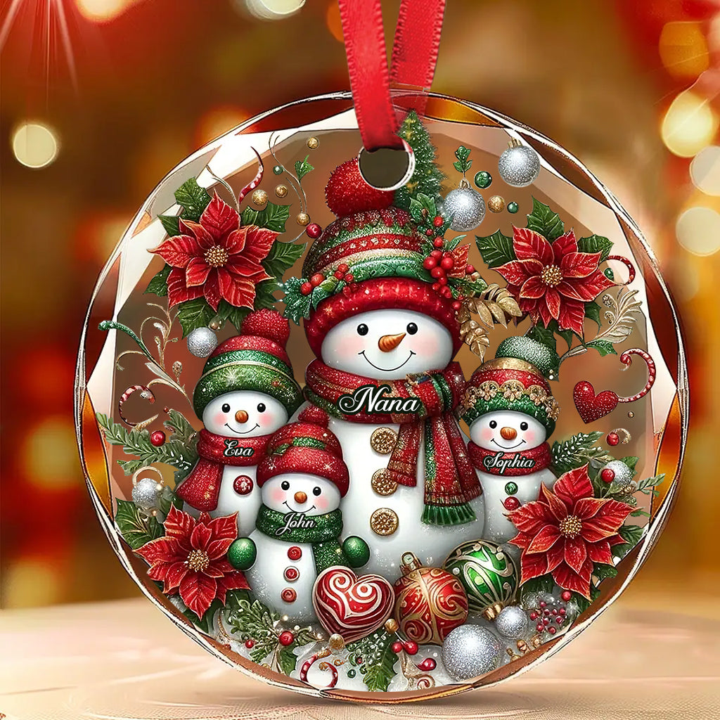 Gesegnet, Oma oder Gigi genannt zu werden – Personalisierter runder Glasornament in Oma-Form