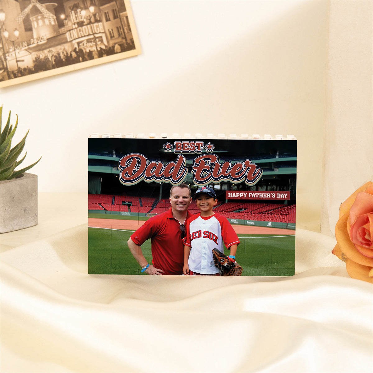 Best Dad Ever - Personalized Father One-sided Horizontal Rectangle Building Brick Blocks