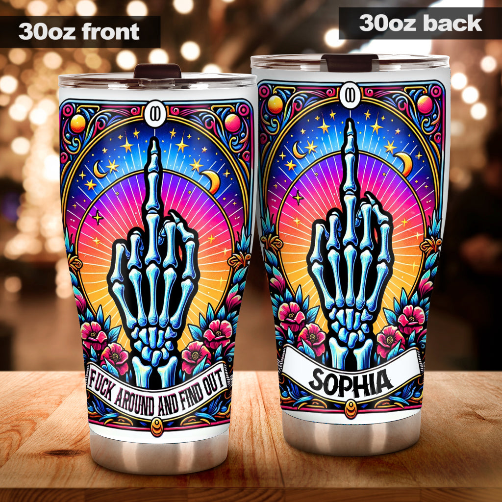 Die Null der Fcks – Lustige Tarotkarte – Personalisierter Totenkopf-Becher