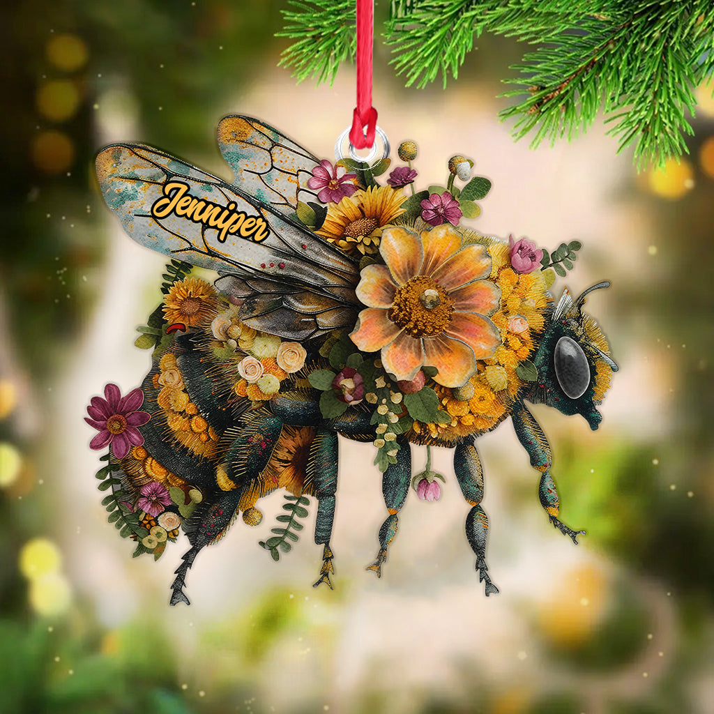 Love Bees - Personalized Bee Custom Shaped Ornament