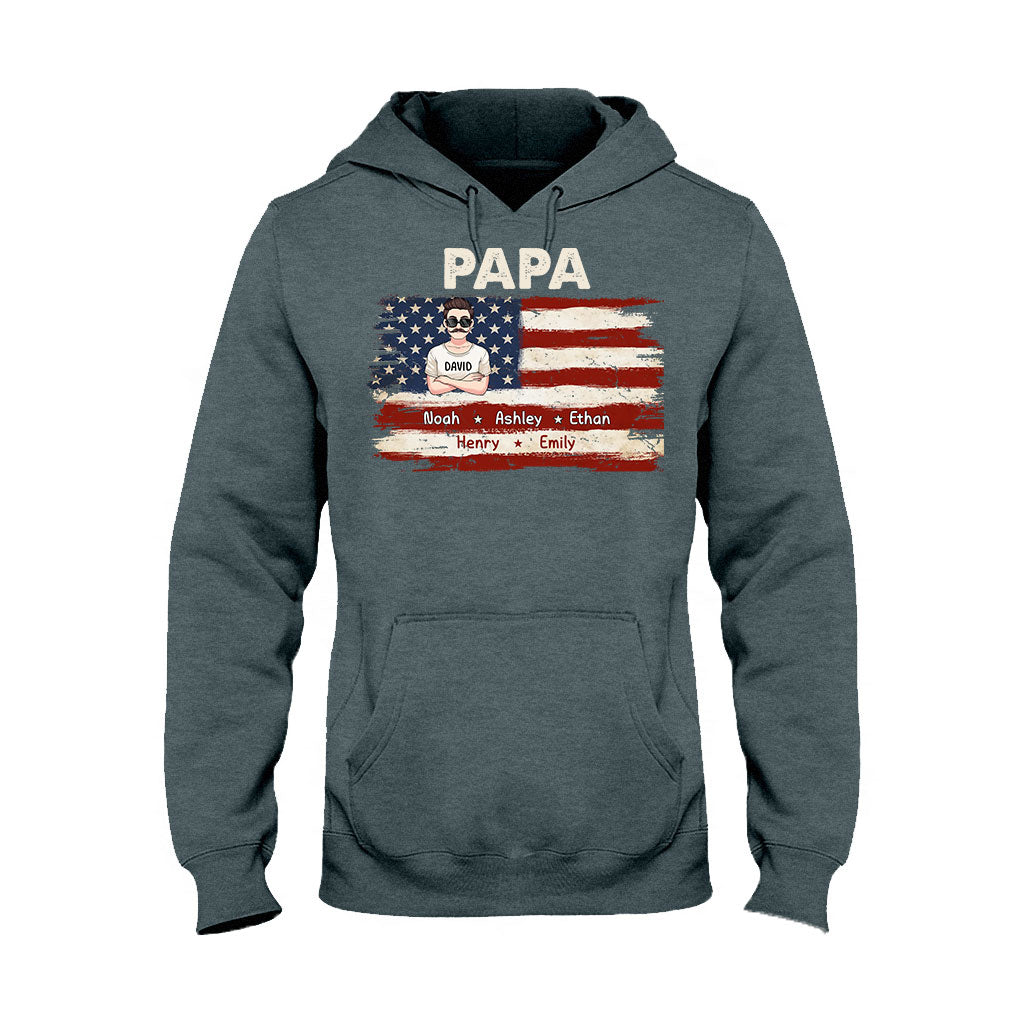 Papas Leben – 4. Juli – Personalisiertes Vater-T-Shirt und Hoodie
