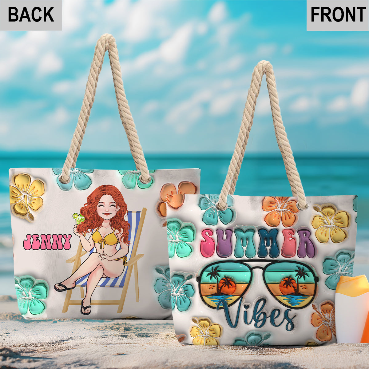 Sommerfeeling – Personalisierte Strandtasche für Meeresliebhaber