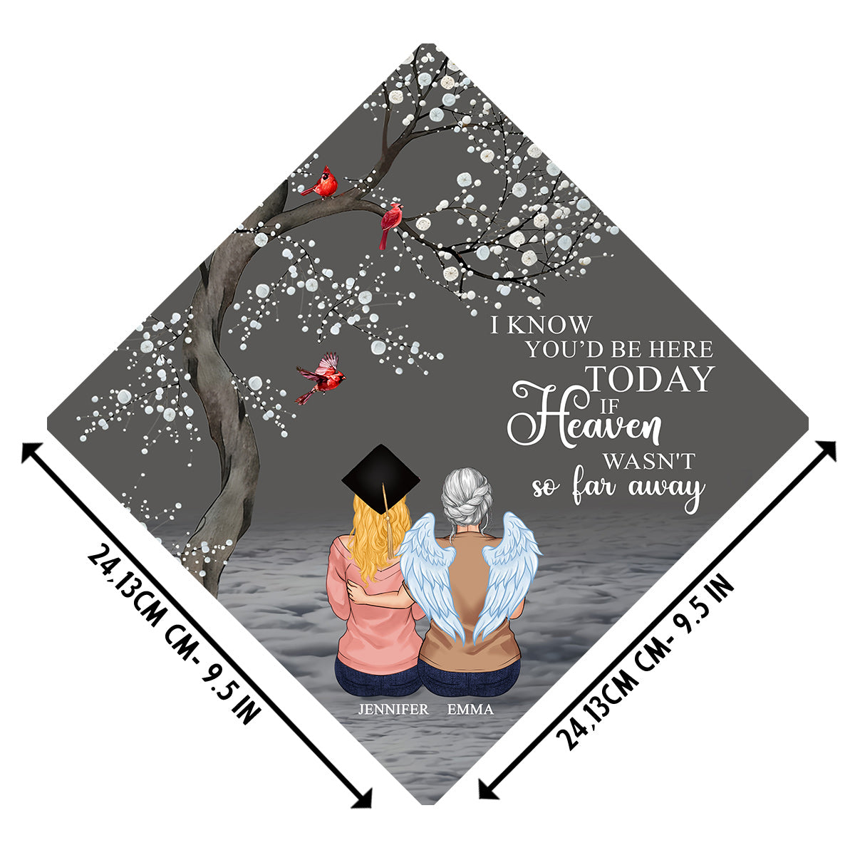 Ich weiß, du wärst bei mir – personalisierter Abschlussmützenaufsatz