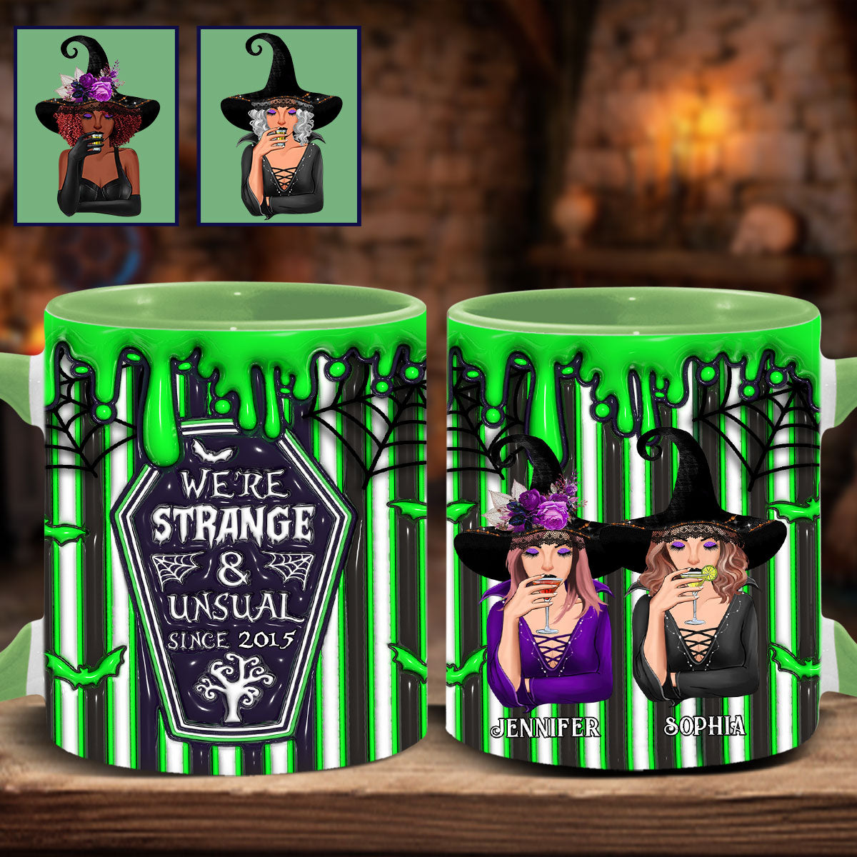 Wir sind seltsam und ungewöhnlich – personalisierte Tasse mit dem Aufdruck „Beste Freundin“.