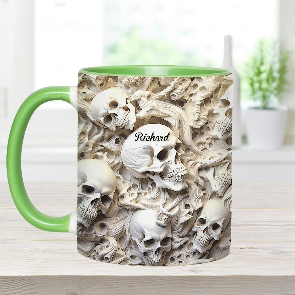 Weißer Totenkopf – Personalisierte Tasse mit Totenkopf-Akzent