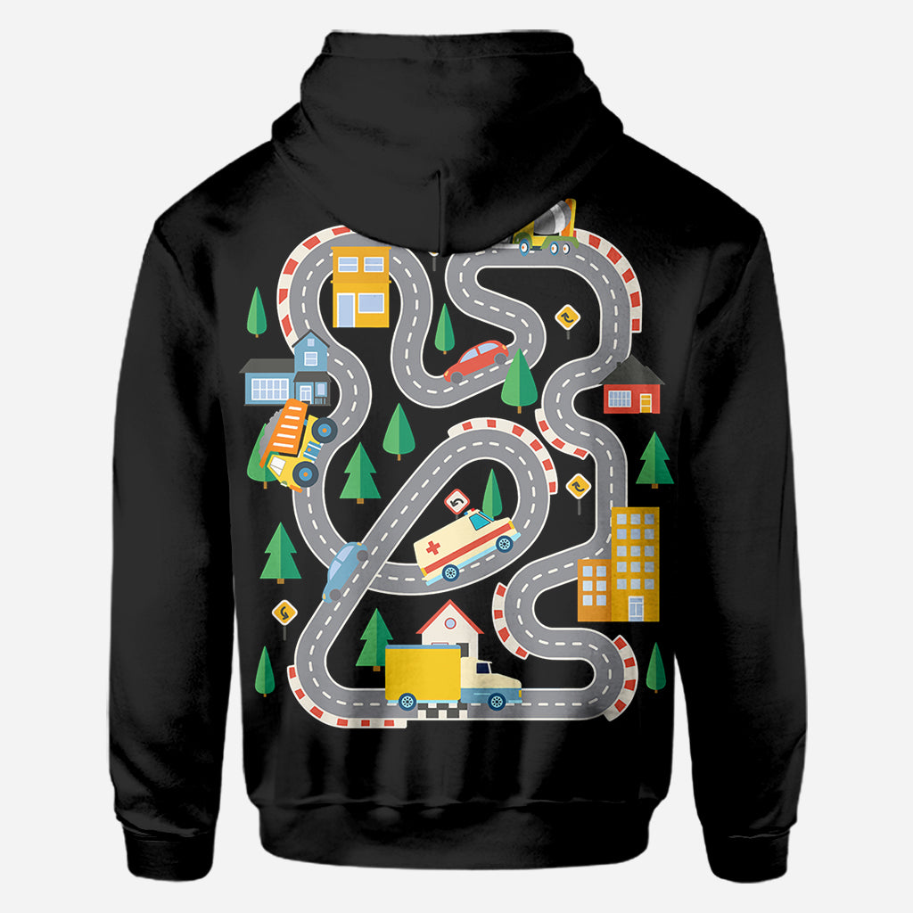 „Road On The Back“-Massage-T-Shirt – personalisiertes Vater-Shirt