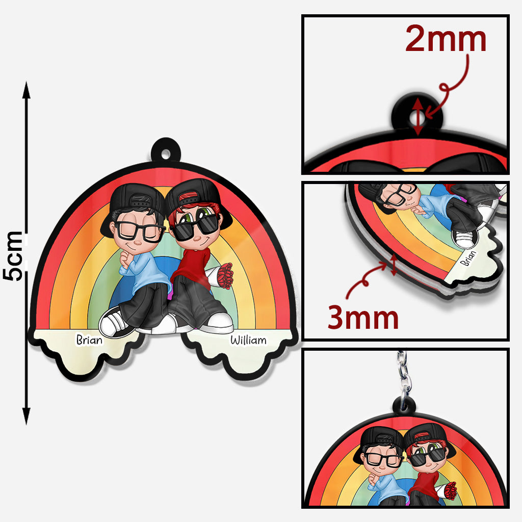Ich mag dich und ich liebe dich – Personalisierter LGBT-Unterstützungs-Schlüsselanhänger