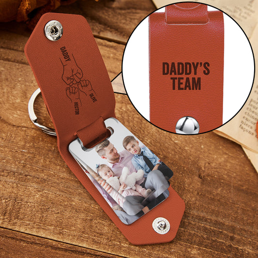 Daddy's Team – Personalisierter Schlüsselanhänger mit Fotoalbum für Väter